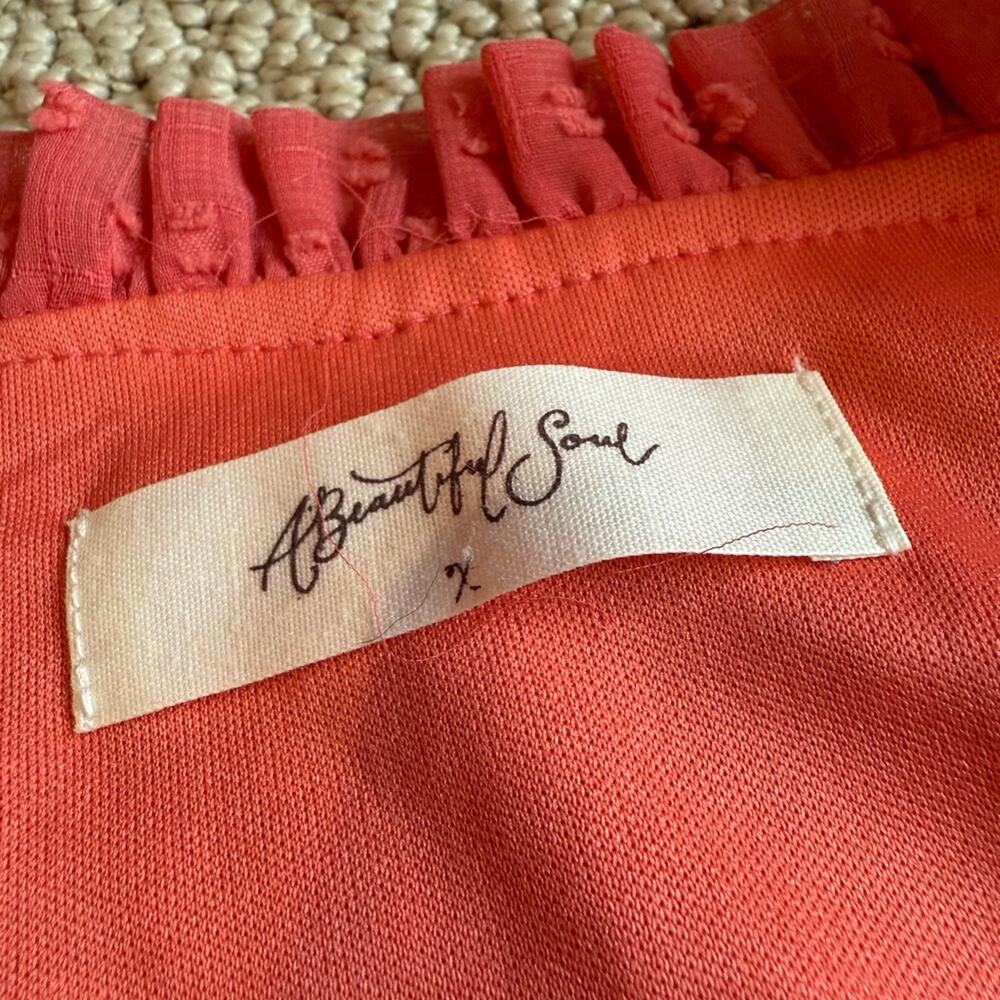 Arula Women's Coral Pink Textured Dress Size X / XL Longsleeve Mini Summer Fun - Picture 3 of 8